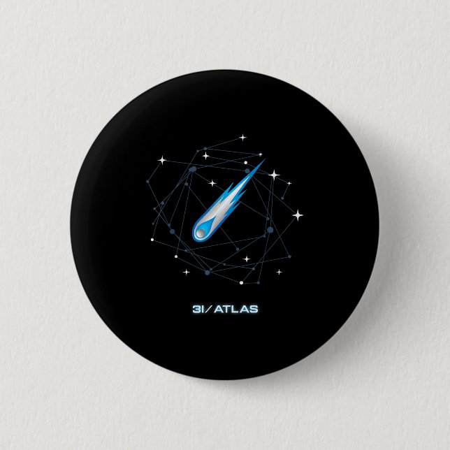3i Atlas Interstellär Komet 2025 Rymd Astronomi  Knapp (Framsida)