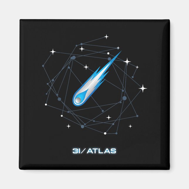 3i Atlas Interstellär Komet 2025 Rymd Astronomi  Magnet (Framsidan)