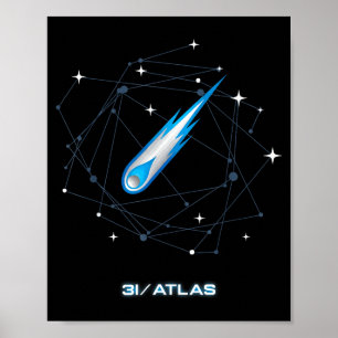 3i Atlas Interstellär komet 2025 Rymd Astronomi Poster