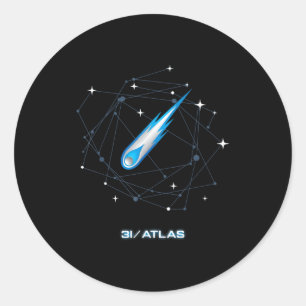 3i Atlas Interstellär Komet 2025 Rymd Astronomi Runt Klistermärke