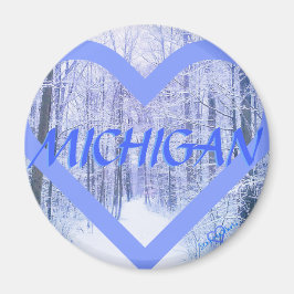 3MICHIGAN WINTER PERIHEART MAGNET