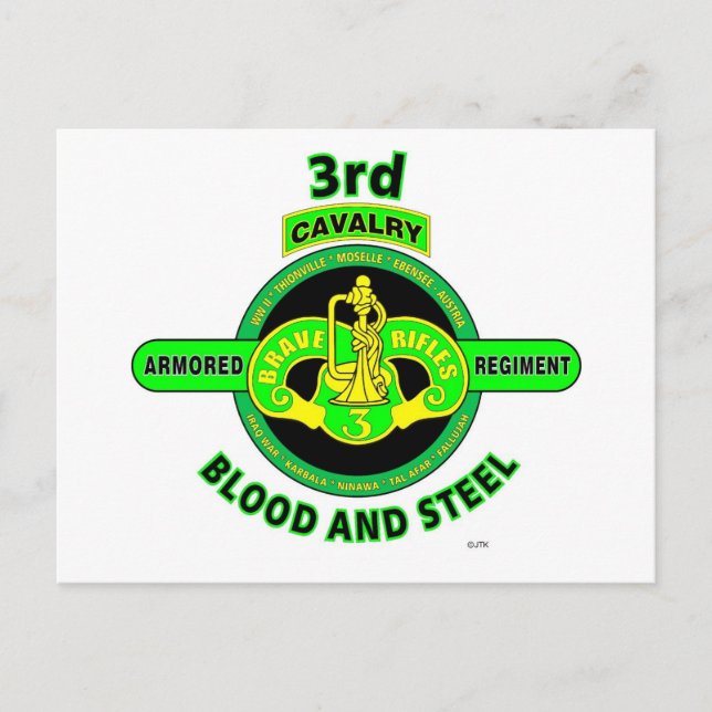 3RD ARMORED CAVALRY REGIMENT"MODIGA RIFLES" VYKORT (Framsida)