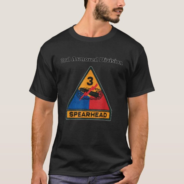 3rd Armored Div Färg Design Spearhead design T Sh Shirt (Framsida)