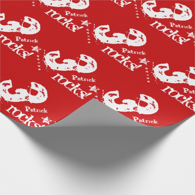 3rd Barns födelsedag diagonal design Grunge Stars  Presentpapper (Hörn)