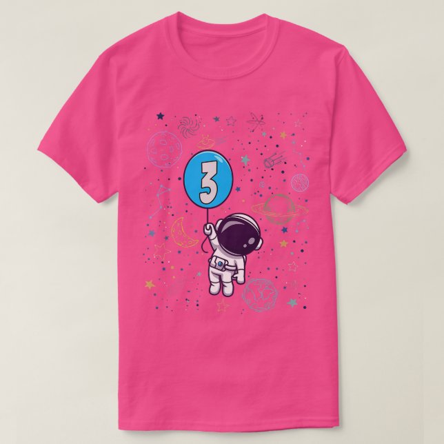 3rd Birthday  Astronaut 3 Years Old Birthday Boy  T Shirt (Design framsida)