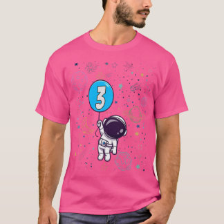 3rd Birthday Astronaut 3 Years Old Birthday Boy T Shirt