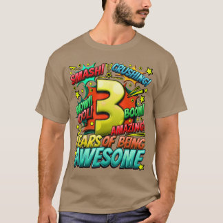 3rd Birthday Comic Style Awesome Since 2020 3 Year T Shirt