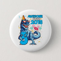 3RD Birthday Dinosaur 3-Year Old Boy Kids Fantasti