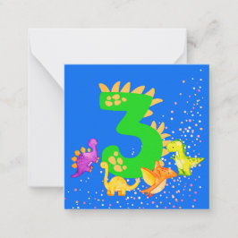 3rd Birthday. Dinosaur Design. My third birthday. Anteckningskort
