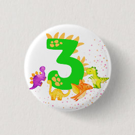 3rd Birthday. Dinosaur Design. My third birthday. Knapp