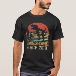 3Rd Birthday Dinosaur Fantastisk 2019 t Rex 3 år O Shirt