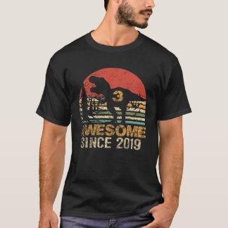 3Rd Birthday Dinosaur T Rex 3 Year Old Awesome Sin Shirt