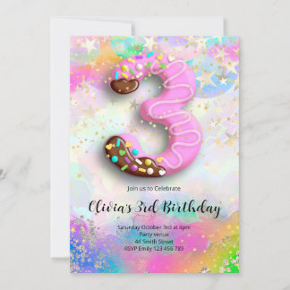 3rd Birthday Girls Invitation Inbjudningar