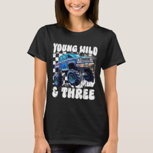 3rd Birthday Monster Truck Ung Vild Och Tre 3  T Shirt