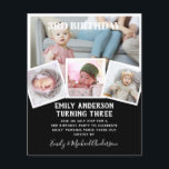 3RD Birthday Photo Collage Inbjudan Boy Mixed Flygblad<br><div class="desc">Bekvämt klassisk modern 4 xPHOTO COLLAGE med övertäckningstext och trendigets typografiklayout med textmall fält på båda sidor, så att du kan lägga till all information du behöver om party-evenemanget. Den här allt-i-1-födelsedagsartikeln kan användas som ett meddelande, inbjudan till firande eller som ett tack. Mycket färg att visa, 🎨 Design av...</div>