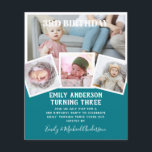 3RD Birthday Photo Collage Inbjudan Boy Mixed Flygblad<br><div class="desc">Bekvämt klassisk modern 4 xPHOTO COLLAGE med övertäckningstext och trendigets typografiklayout med textmall fält på båda sidor, så att du kan lägga till all information du behöver om party-evenemanget. Den här allt-i-1-födelsedagsartikeln kan användas som ett meddelande, inbjudan till firande eller som ett tack. Mycket färg att visa, 🎨 Design av...</div>