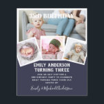 3RD Birthday Photo Collage Inbjudan Boy Mixed Flygblad<br><div class="desc">Bekvämt klassisk modern 4 xPHOTO COLLAGE med övertäckningstext och trendigets typografiklayout med textmall fält på båda sidor, så att du kan lägga till all information du behöver om party-evenemanget. Den här allt-i-1-födelsedagsartikeln kan användas som ett meddelande, inbjudan till firande eller som ett tack. Mycket färg att visa, 🎨 Design av...</div>