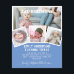 3RD Birthday Photo Collage Inbjudan Boy Mixed Flygblad<br><div class="desc">Bekvämt klassisk modern 4 xPHOTO COLLAGE med övertäckningstext och trendigets typografiklayout med textmall fält på båda sidor, så att du kan lägga till all information du behöver om party-evenemanget. Den här allt-i-1-födelsedagsartikeln kan användas som ett meddelande, inbjudan till firande eller som ett tack. Mycket färg att visa, 🎨 Design av...</div>