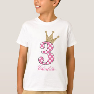 3rd Birthday Polka Dots Glitter-Print T-shirt