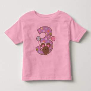 3rd födelsedag för ballongmuslilor tee