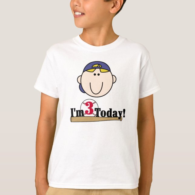 3rd födelsedag för blond baseball tee shirt (Framsida)