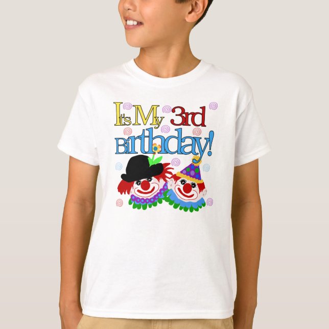 3rd födelsedag för clowner t-shirt (Framsida)