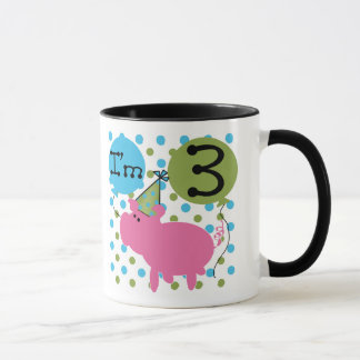 3rd födelsedag för gris mugg