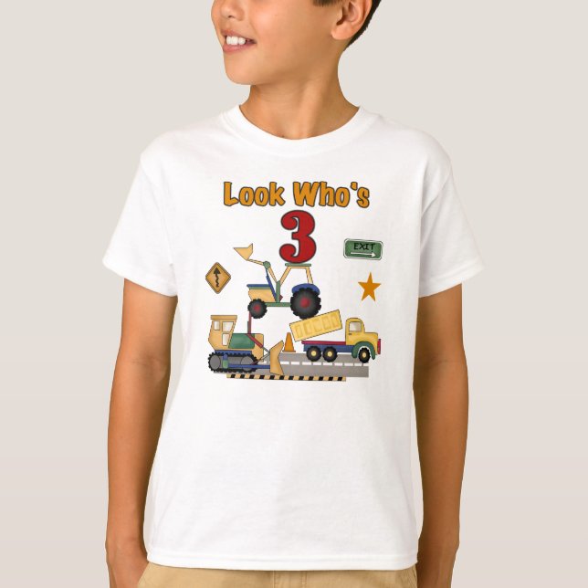 3rd födelsedag för konstruktion t-shirt (Framsida)