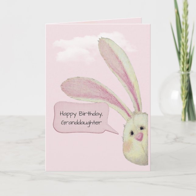 3rd Födelsedag Kanin på Rosa   Kort (Framsida)