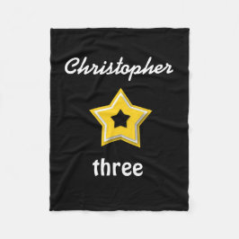 3rd Födelsedag med den i lagra stjärnaGULDSVARTEN Fleecefilt