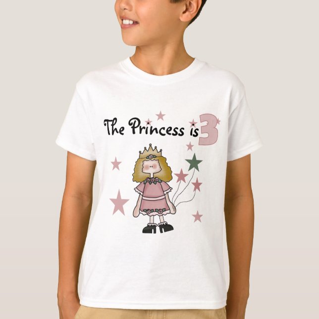 3rd födelsedag Tshirts och gåvor för Princess (Framsida)