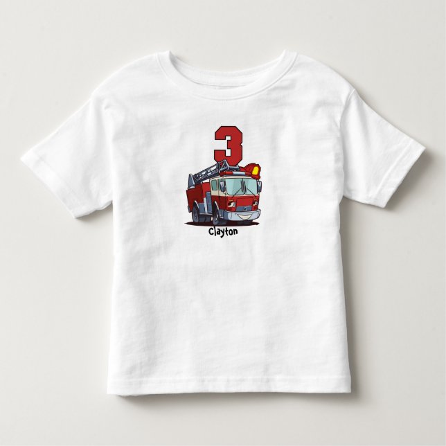 3rd Födelsedagen avfyrar lastbilen T-shirt (Framsida)