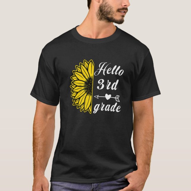 3rd Grade Back to School Boys Girls Kids Sunflower T Shirt (Framsida)