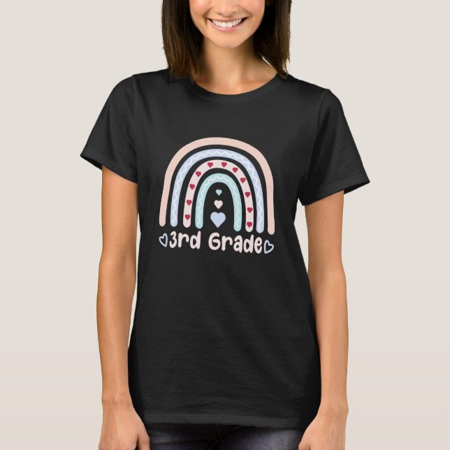 3rd Grade Back To School  Rainbow Graphic T Shirt (Framsida)