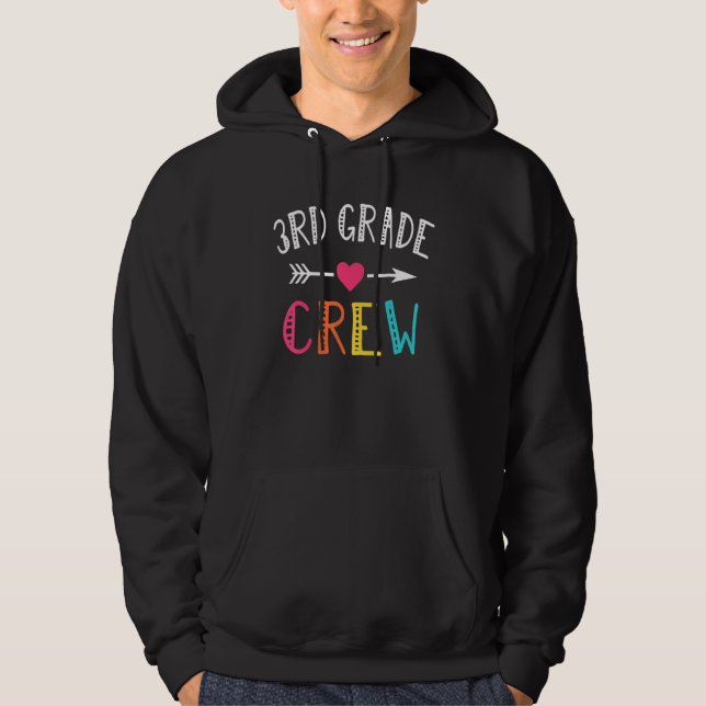 3rd Grade Crew Third Grade Back To School Teachers Hoodie (Framsida)
