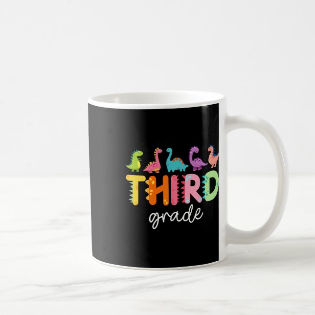 3rd Grade Dinosaur Ck To School First Day Of Schoo Kaffemugg (Höger)