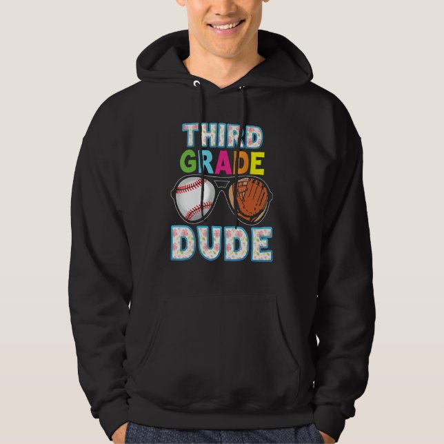 3rd Grade Dude Back To School Third Student Kid Ba Hoodie (Framsida)