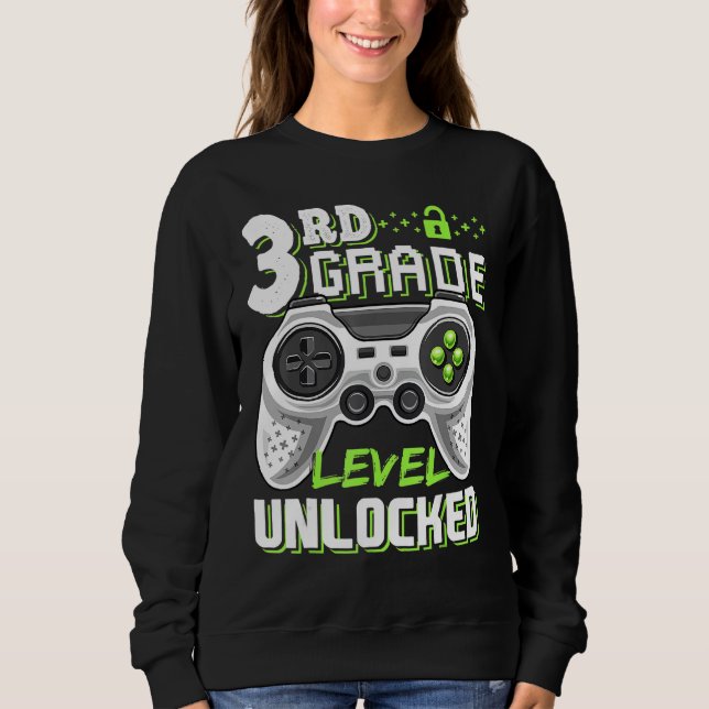 3rd Grade Level Unlocked Video Game Back To School T Shirt (Framsida)