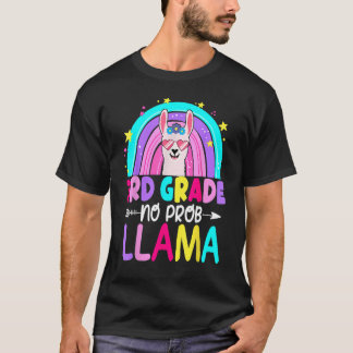 3rd Grade No Prob Llama Rainbow Back To School Tea T Shirt