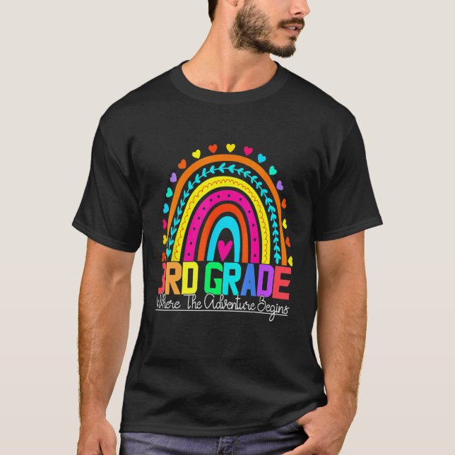 3rd grade rainbow leopard teacher team third grade t shirt (Framsida)
