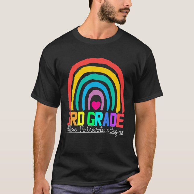 3rd grade rainbow leopard teacher team third grade t shirt (Framsida)