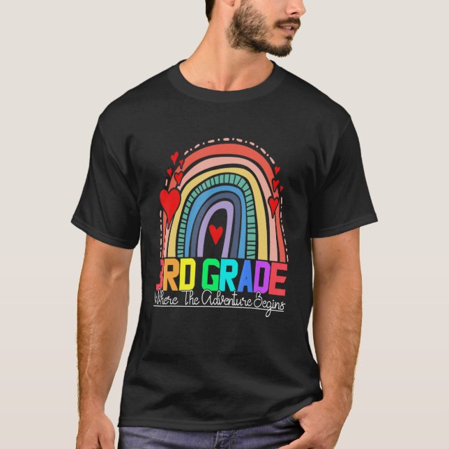 3rd grade rainbow leopard teacher team third grade t shirt (Framsida)
