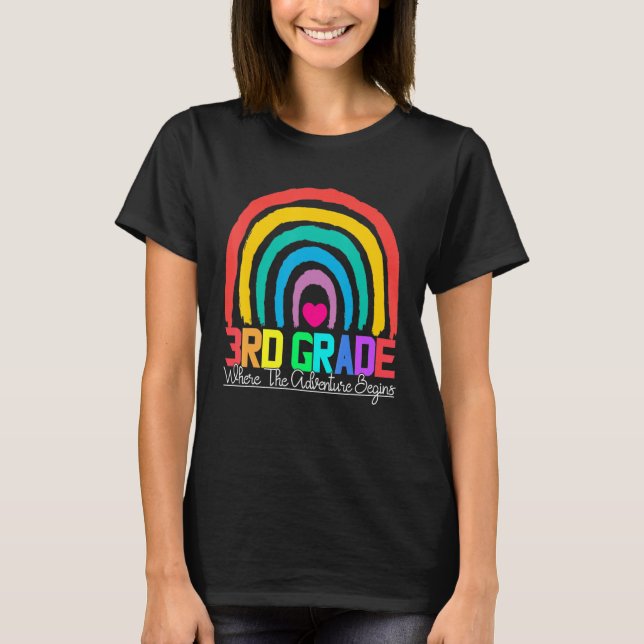 3rd grade rainbow leopard teacher team third grade t shirt (Framsida)