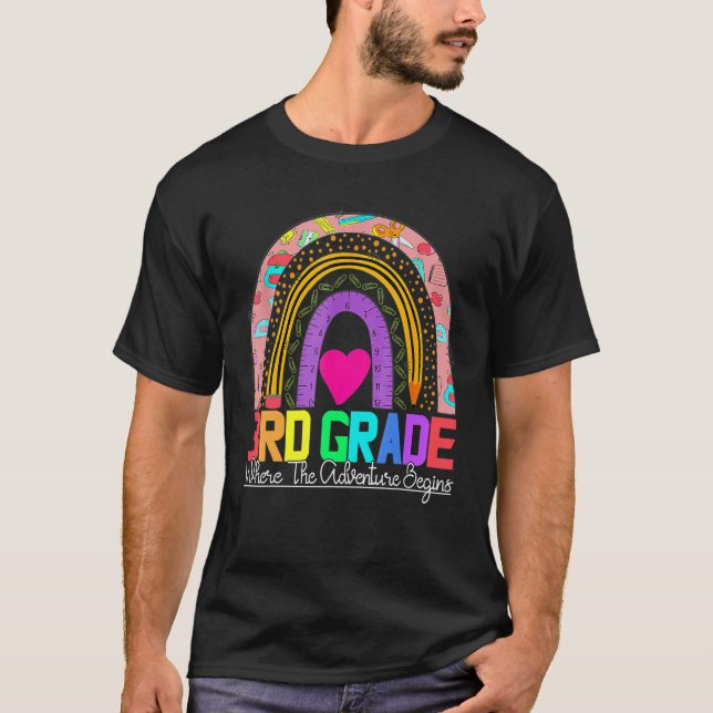 3rd grade rainbow leopard teacher team third grade t shirt (Framsida)