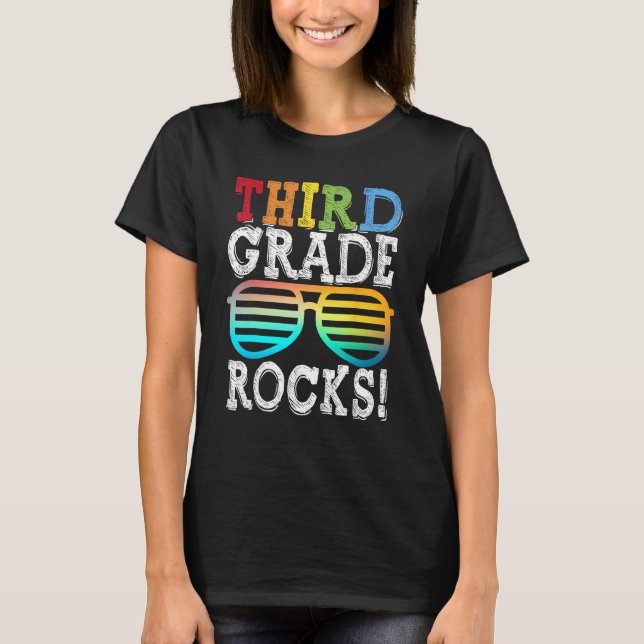 3rd Grade Rocks Third Grade Squad Back To School T T Shirt (Framsida)