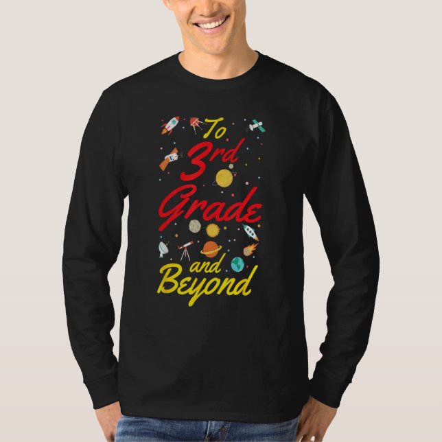 3rd Grade Space Third Grade Teacher Student Back t T Shirt (Framsida)