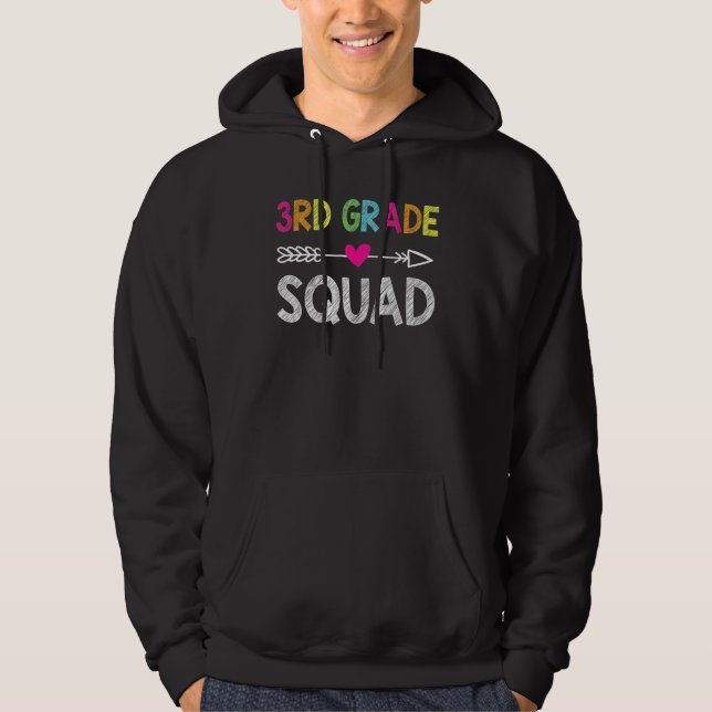 3rd Grade Squad 1st Teacher Student Team Back To S Hoodie (Framsida)