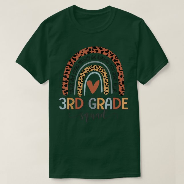 3rd Grade Squad Boho Rainbow Back To School T-Shir T Shirt (Design framsida)