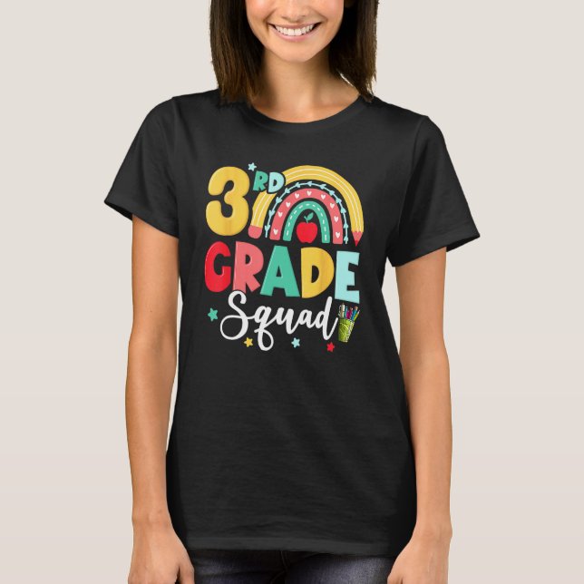 3rd Grade Squad Team  Back To School Girls Boys Te T Shirt (Framsida)