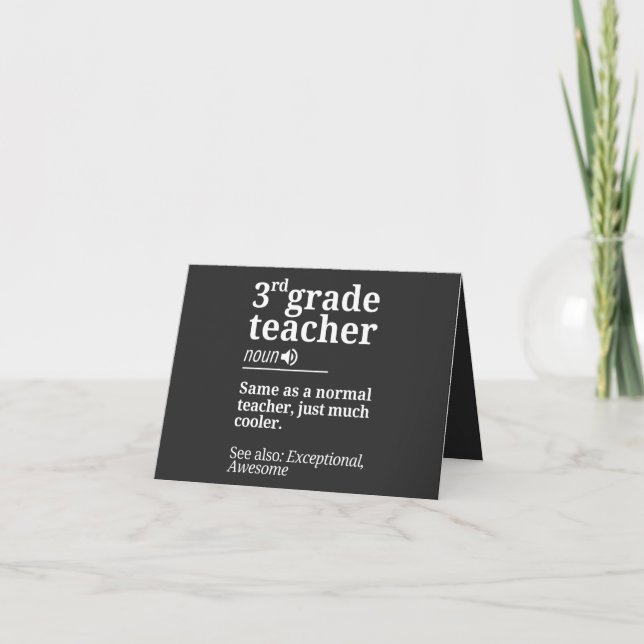 3rd Grade Teacher Funny Third Grade Teachers Gifts Kort (Framsida)